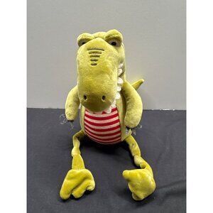 Bunnies By The Bay Later Green Gator Red Cream Stripes Knotted Legs Plush